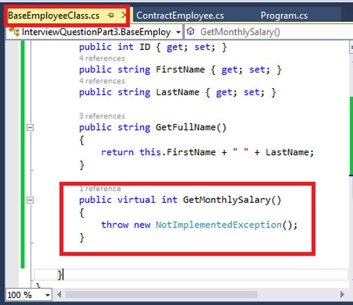BaseEmployeeClass cs code